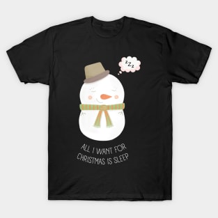 all i want for christmas is sleep T-Shirt